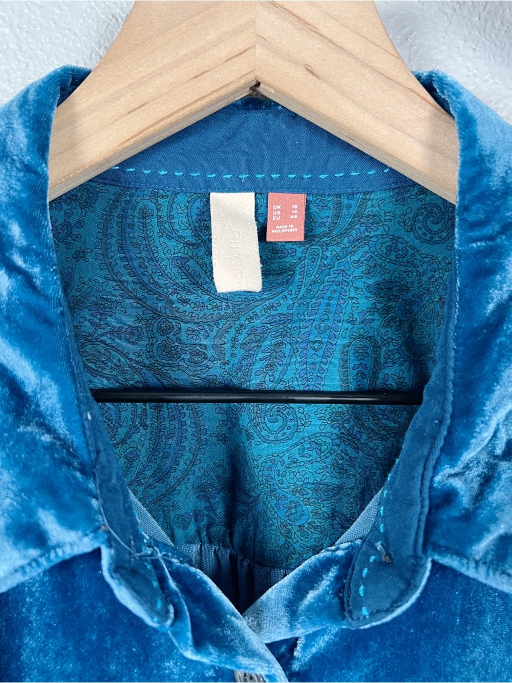 Anthropologie Pilcro Hadley Relaxed Button Down Velvet Shirt Size 14 - Picture 5 of 9